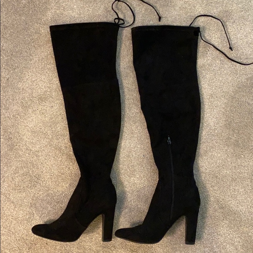 Black Suede over the knee boots